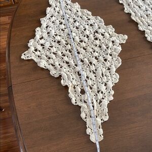 Handmade Crochet Lace Table Runner x 3 plus 3 doilies